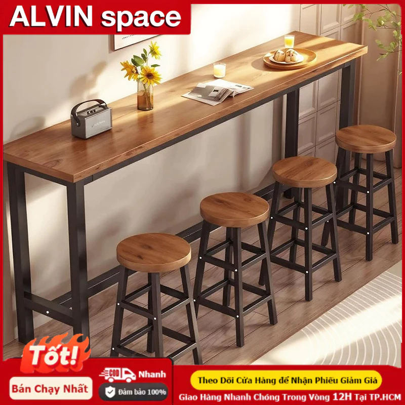 ALVIN Bàn dài Bàn làm việc khung sắt việc có giá trên mặt bàn lắp ráp dễ dàng Bàn Bar Đa Năng Sử