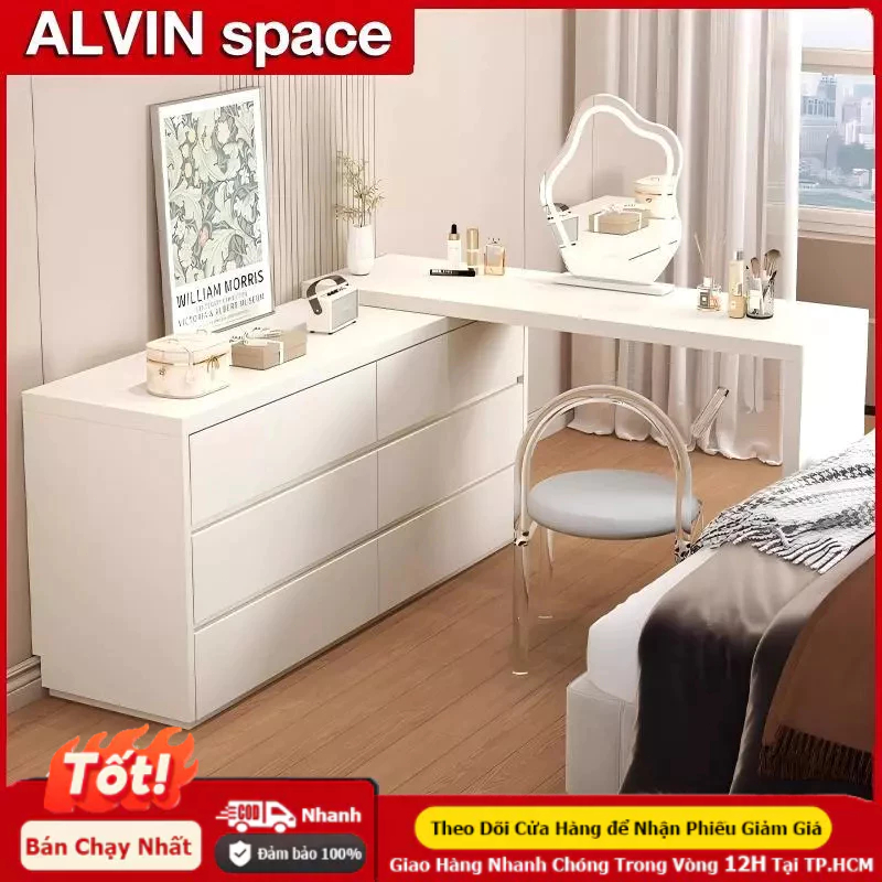 ALVIN Bàn trang điểm Với ngăn kéo chất liệu gỗ linh hoạt thân thiện với môi trường tiết kiệm không gian tối đa