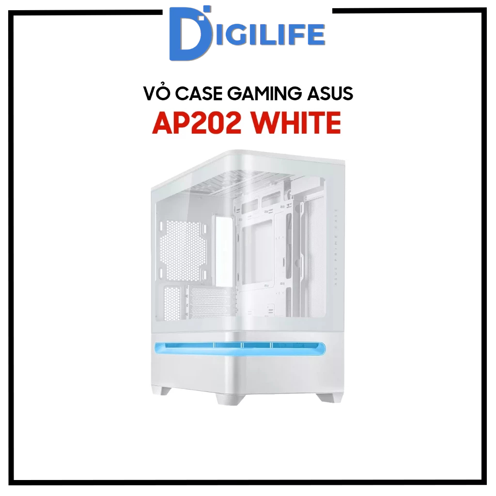 Vỏ Case ASUS Prime AP201 AP202 Tempered Glass MicroATX Case (Trắng/Đen)
