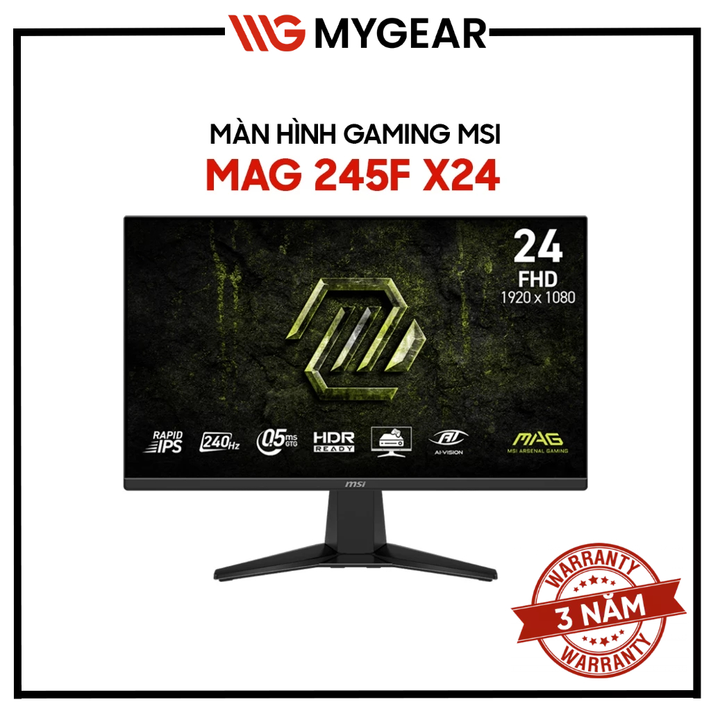 Màn hình Gaming MSI MAG 245F X24 23.8 inch FHD 240Hz 0.5ms Rapid IPS