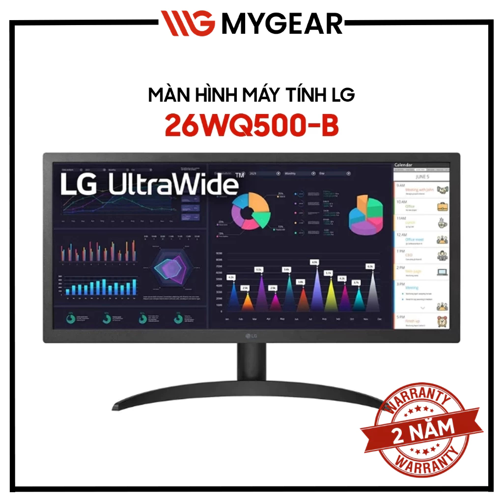 Màn Hình Máy Tính LG 26WQ500-B 26 Inch IPS FHD 75Hz HDR10 - Chính Hãng