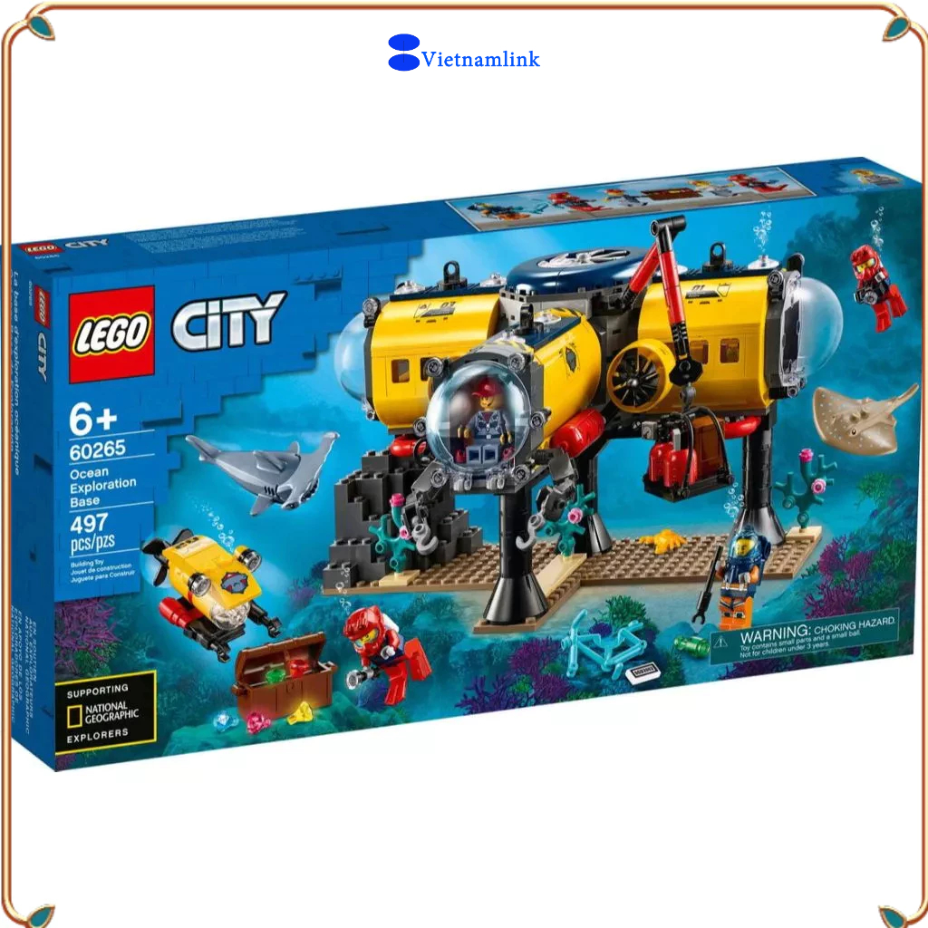 LE GO 60265 City Căn cứ thám hiểm đại dương Ocean Exploration Base  Hàng mới, chính hãng 100%