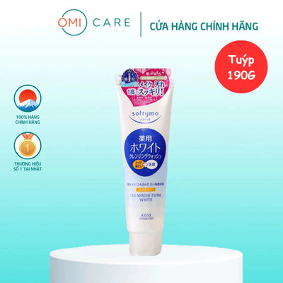 Sữa Rửa Mặt Và Tẩy Trang Tạo Bọt Dưỡng Trắng Da Softymo Kosé (Tuýp 190g)