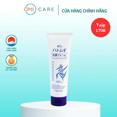 Sữa Rửa Mặt Dưỡng Ẩm & Làm Sáng Da REIHAKU Hatomugi The Facial Foam (170g)