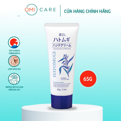Kem Dưỡng Da Tay Làm Mềm Da Reihaku Hatomugi The Hand Cream Nhật Bản (Tuýp 65g)