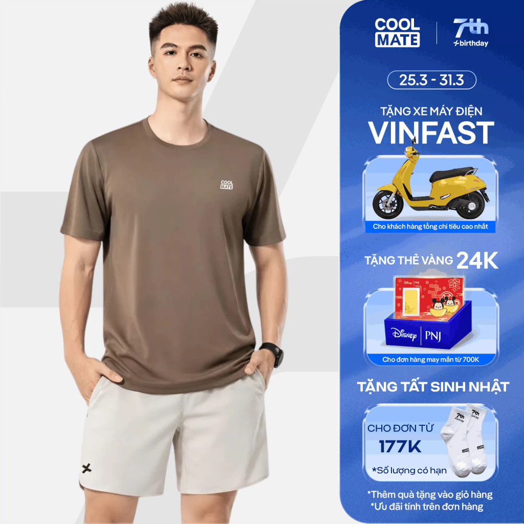 [24-31.3 TẶNG TẤT]Set thể thao nam Áo Thun Promax-S1 Quần 6 inch zipped set pickleball thoáng khí nh