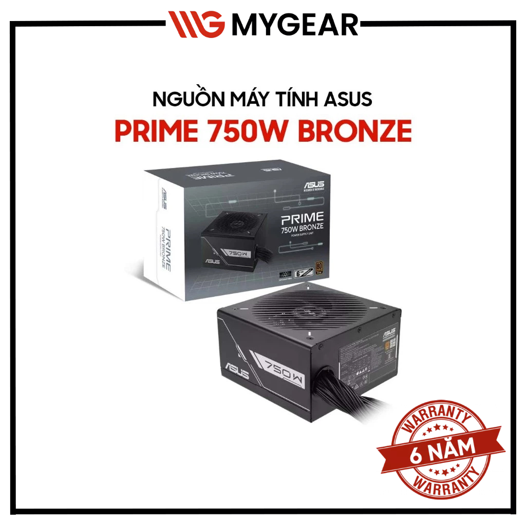 Bộ nguồn vi tính ASUS PRIME Bronze 650W / 750W / 850W Black 80 Plus Bronze - Bảo hành chính hãng 72 