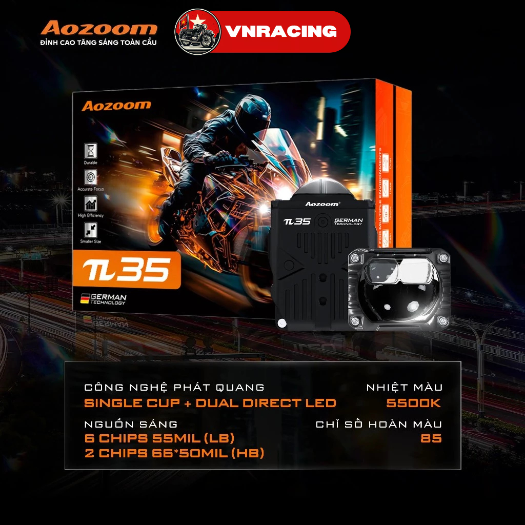 Aozoom Pi35 - Đèn Trợ Sáng Pi35 AOZOOM Công Suất 51W Bảo Hành 24 Tháng