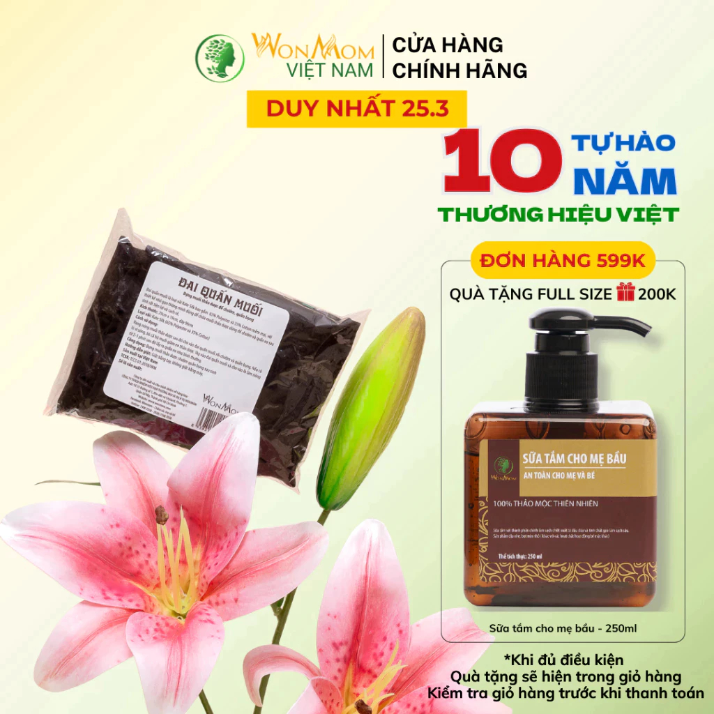 Đai quấn muối thảo dược chườm bụng WonMom 1 Hộp 1 Đai