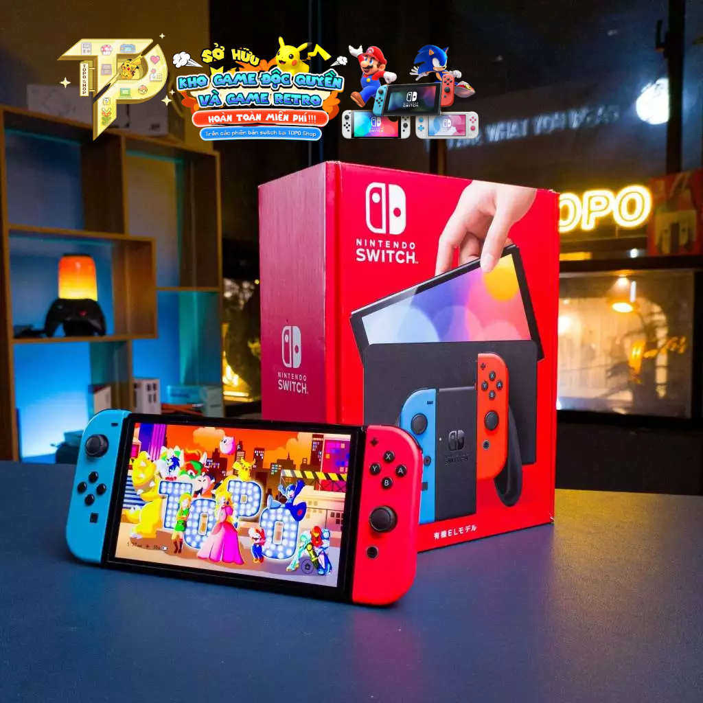 Nintendo Switch Oled (Mod) Full box - cài sẵn game (128/256Gb) + App Android + Game Retro