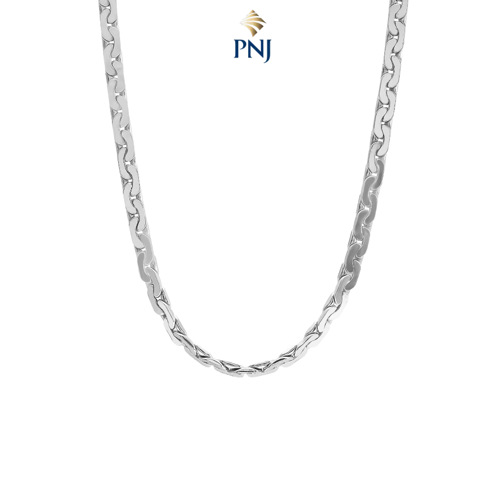 Dây chuyền nam bạc MANCODE by PNJ dây cong dập dẹp 0000K000039