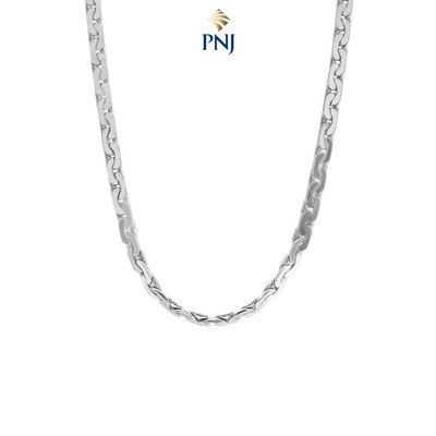 Dây chuyền nam bạc MANCODE by PNJ dây cong dập dẹp 0000K000039