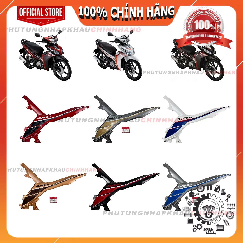 Ốp trung tâm Wave RSX 110 2012 2013 2014 chính hãng, bộ ốp ống yếm Trái Phải Wave Rsx bọ ngựa, Ốp tr