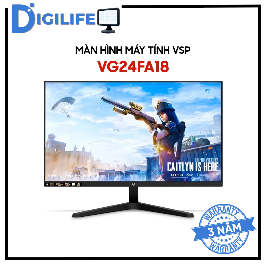 Màn hình máy tính VSP VG24FA18 23.8 inch FHD 180Hz 0.5ms VA