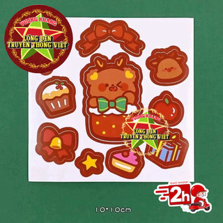 COMBO 5 TẤM Sticker Giáng Sinh siêu cute - Sticker Noel khóa hộp quà - Sticker dán trang trí thiệp Noel COMBO 5 TẤM