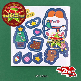 COMBO 5 TẤM Sticker Giáng Sinh siêu cute - Sticker Noel khóa hộp quà - Sticker dán trang trí thiệp Noel COMBO 5 TẤM