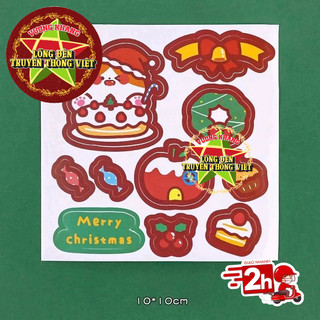 COMBO 5 TẤM Sticker Giáng Sinh siêu cute - Sticker Noel khóa hộp quà - Sticker dán trang trí thiệp Noel COMBO 5 TẤM
