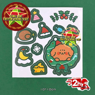 COMBO 5 TẤM Sticker Giáng Sinh siêu cute - Sticker Noel khóa hộp quà - Sticker dán trang trí thiệp Noel COMBO 5 TẤM