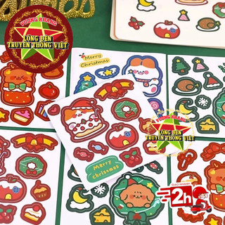 COMBO 5 TẤM Sticker Giáng Sinh siêu cute - Sticker Noel khóa hộp quà - Sticker dán trang trí thiệp Noel COMBO 5 TẤM