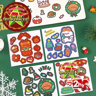 COMBO 5 TẤM Sticker Giáng Sinh siêu cute - Sticker Noel khóa hộp quà - Sticker dán trang trí thiệp Noel COMBO 5 TẤM