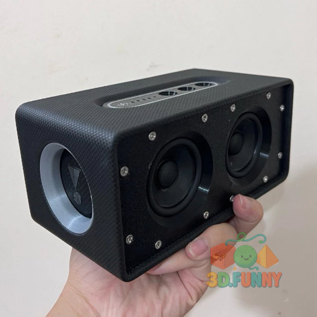 Box loa in 3D cho cụm loa 2in, treble 1in thô chưa bọc da kiểu dáng basic, cổ điển.
