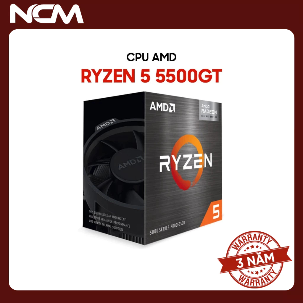 CPU AMD Ryzen 5 5500GT (6 Nhân 12 Luồng / Boost 4.4GHz / AM4) - Hàng chính hãng