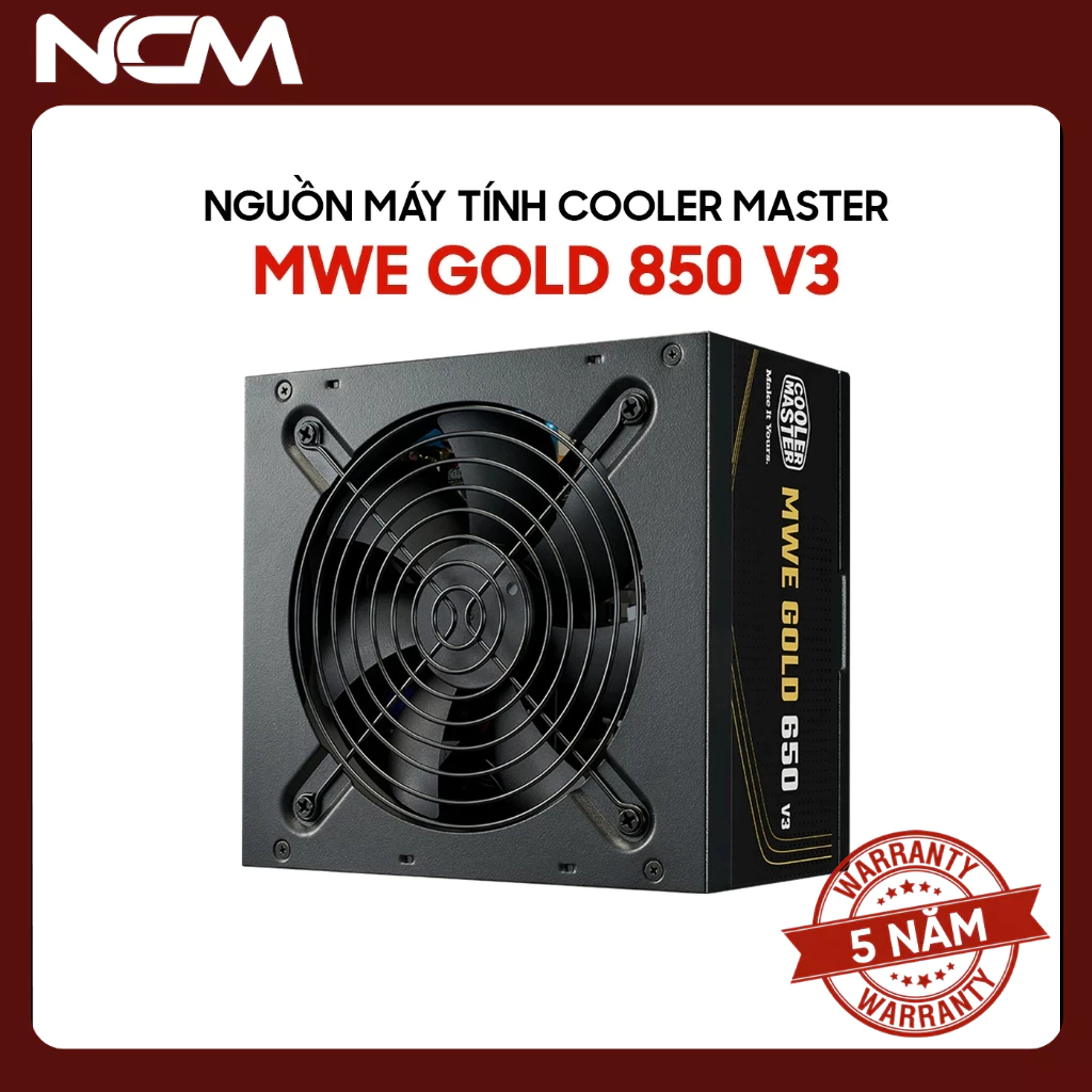 Nguồn máy tính Cooler Master MWE Gold V3 ATX 3.1 Non-Modular 850W / 750W / 650W – Chuẩn 80 Plus Gold