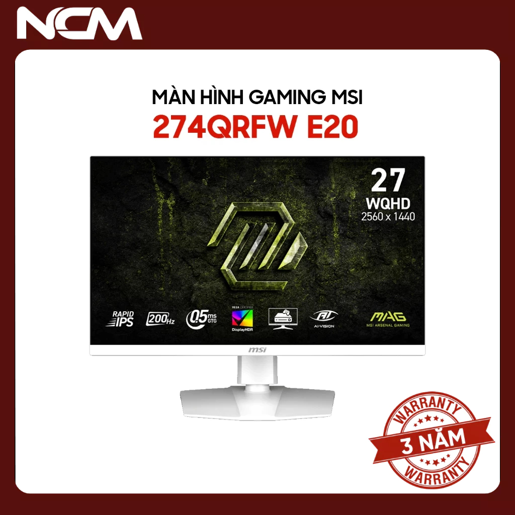 Màn hình Gaming MSI MAG 274QRFW E20 27 inch 200Hz 0.5ms 2K Rapid IPS - Bảo hành 36 tháng