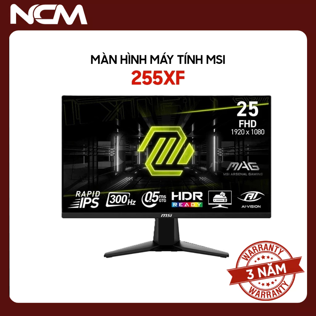 Màn Hình Gaming MSI 255XF 255PXF 24.5 inch Full HD IPS 300Hz 0.5ms - Gaming Mượt Mà, Chính Hãng
