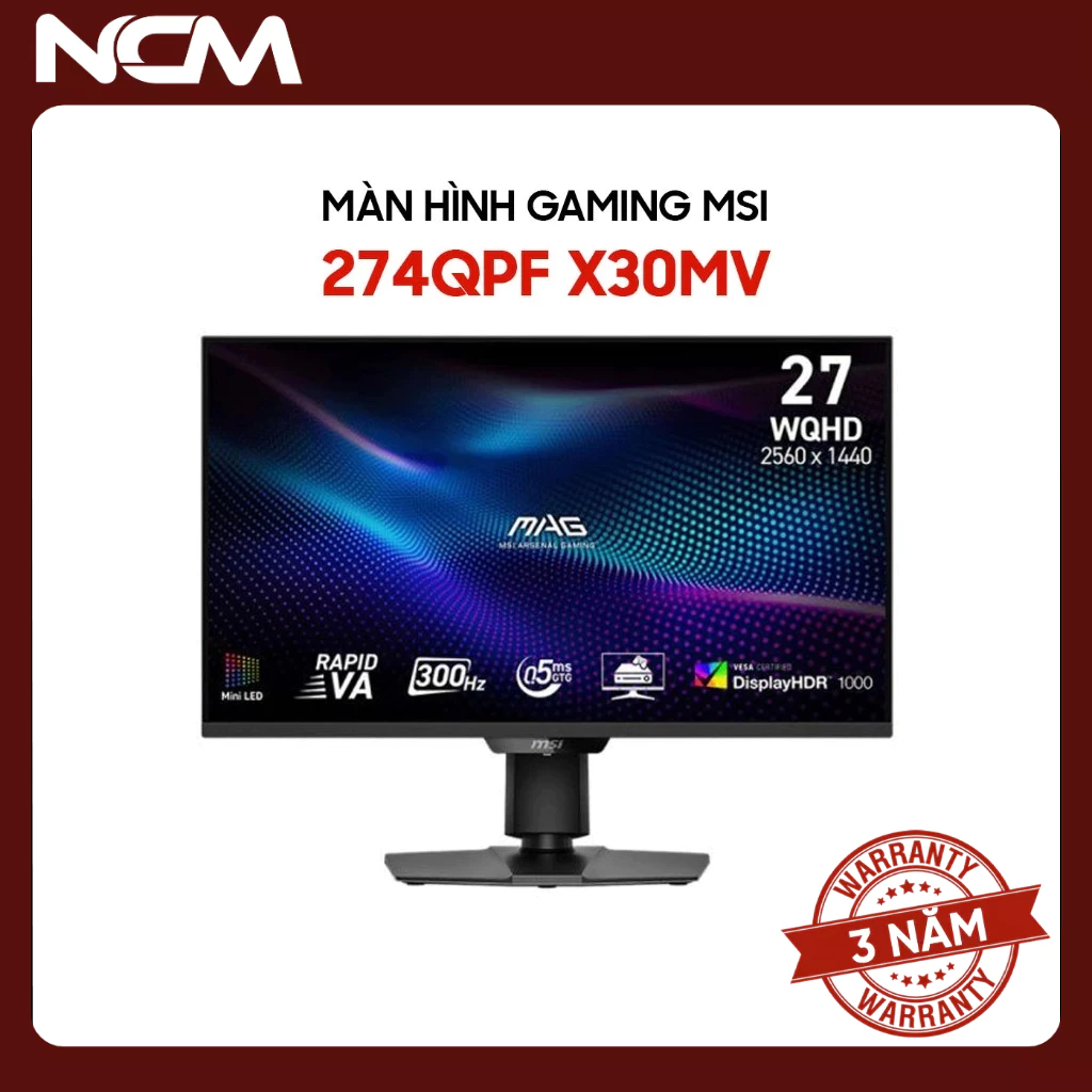 Màn hình Gaming MSI MAG 274QPF X30MV 27 inch 2K QHD 300Hz 0.5ms Rapid VA Mini-LED