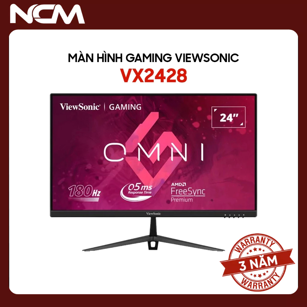 Màn Hình Máy Tính Gaming ViewSonic VX2428 24 inch FHD IPS 180Hz  - Chính Hãng