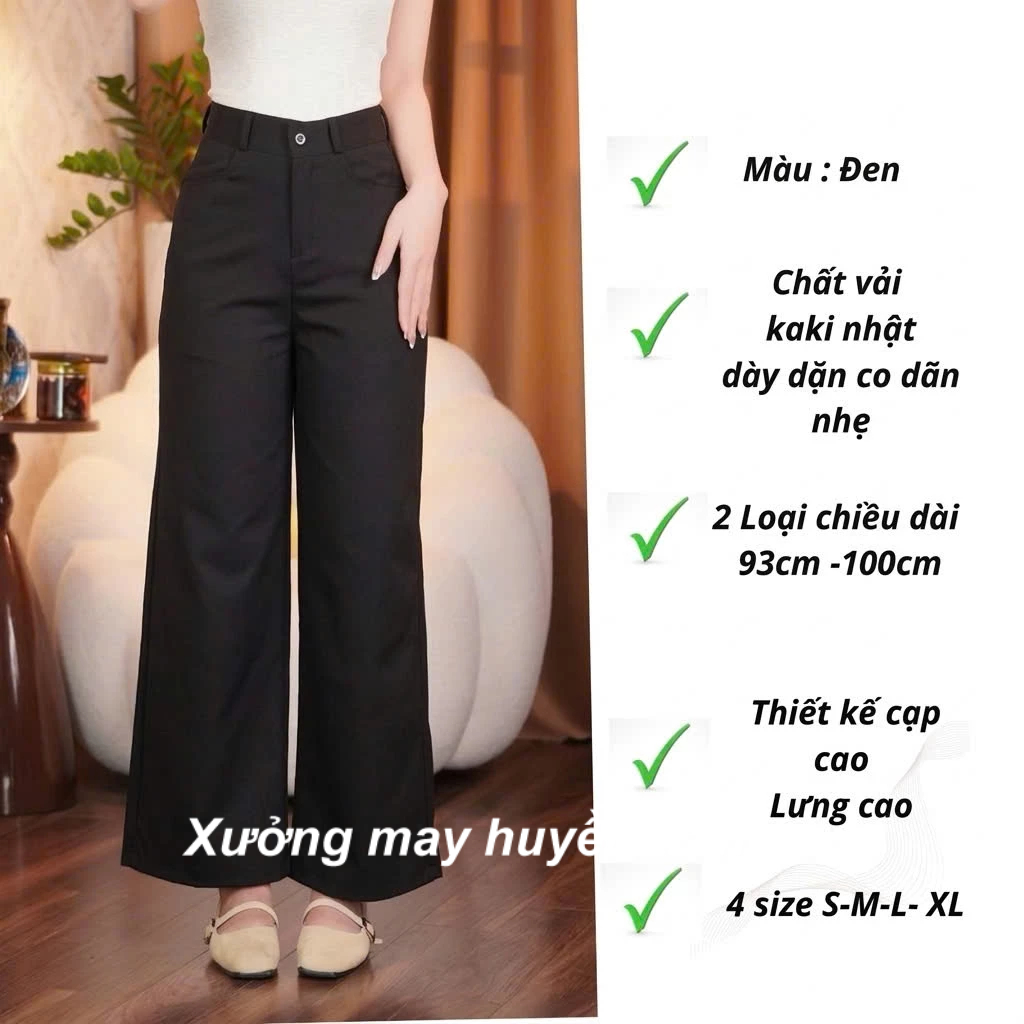 Quần Ống Suông Rộng Lưng Cao Chất Kaki Nhật Cạp Phẳng Siêu Hot M255 | BigBuy360 - bigbuy360.vn