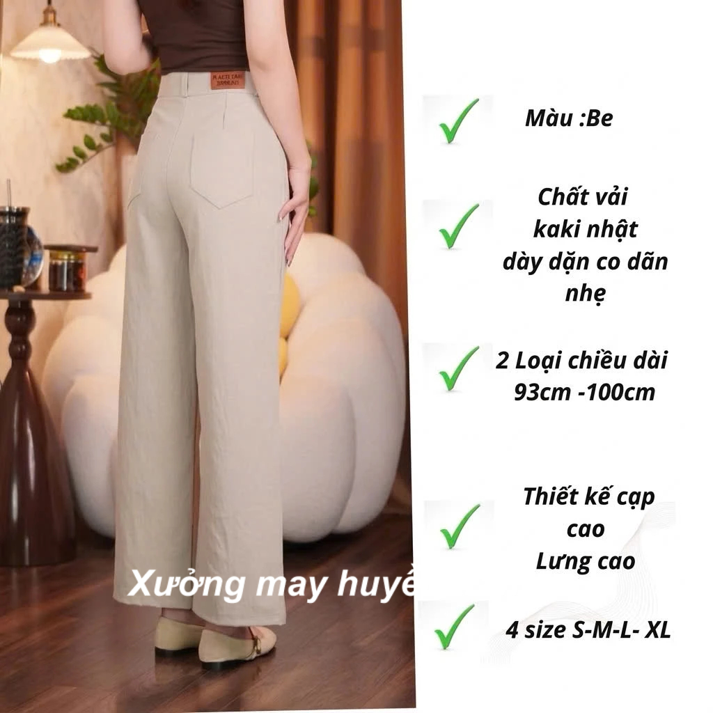 Quần Ống Suông Rộng Lưng Cao Chất Kaki Nhật Cạp Phẳng Siêu Hot M255 | BigBuy360 - bigbuy360.vn