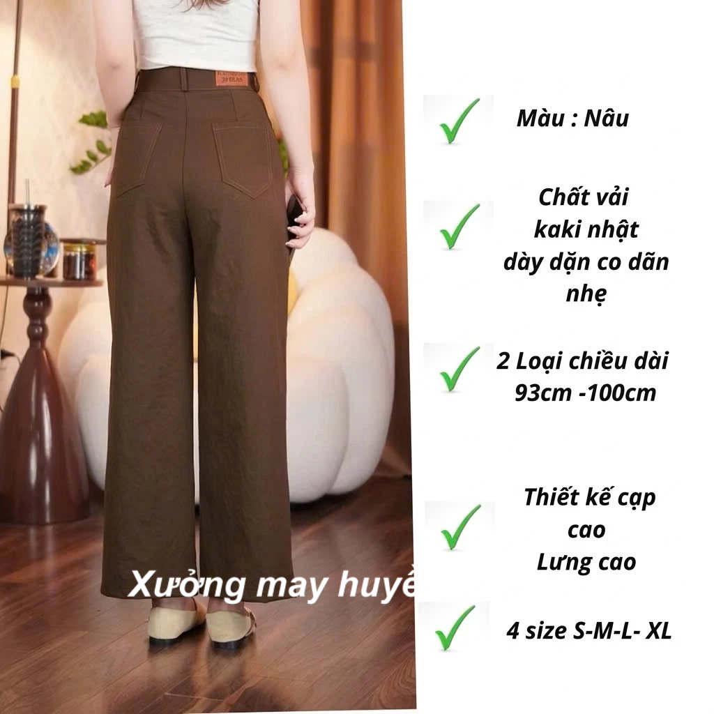 Quần Ống Suông Rộng Lưng Cao Chất Kaki Nhật Cạp Phẳng Siêu Hot M255 | BigBuy360 - bigbuy360.vn