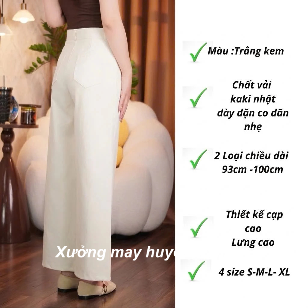Quần Ống Suông Rộng Lưng Cao Chất Kaki Nhật Cạp Phẳng Siêu Hot M255 | BigBuy360 - bigbuy360.vn