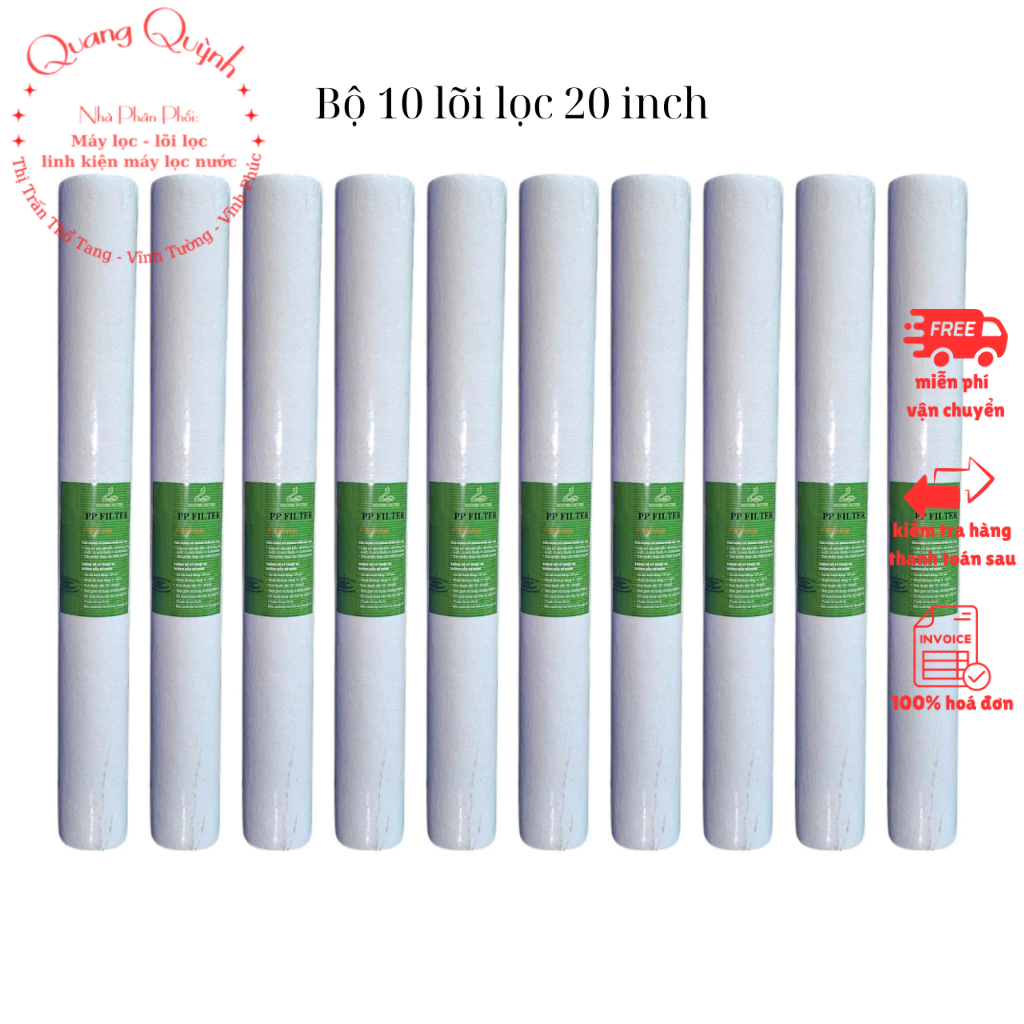 Bộ 10 lõi lọc nước 20 inch nesca hàng phổ thông