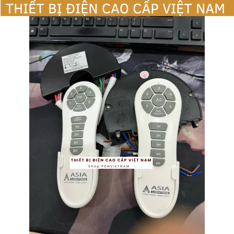 Chính Hãng - Bộ linh kiện quạt trần ASIA, gồm: bộ nhận tín hiệu (móng ngựa) và điều khiển từ xa quạt