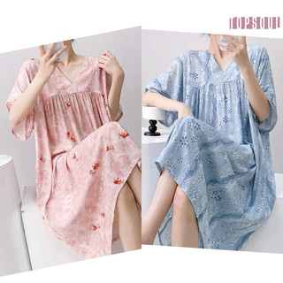 Váy lanh có tay mặc nhà from rộng freesize mềm mát NTCX1