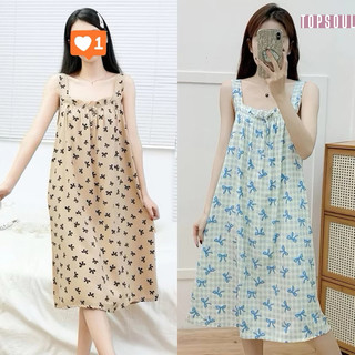 (Xả sốc) Váy hai dây mặc nhà lanh lụa siêu mềm mát 2DBT1