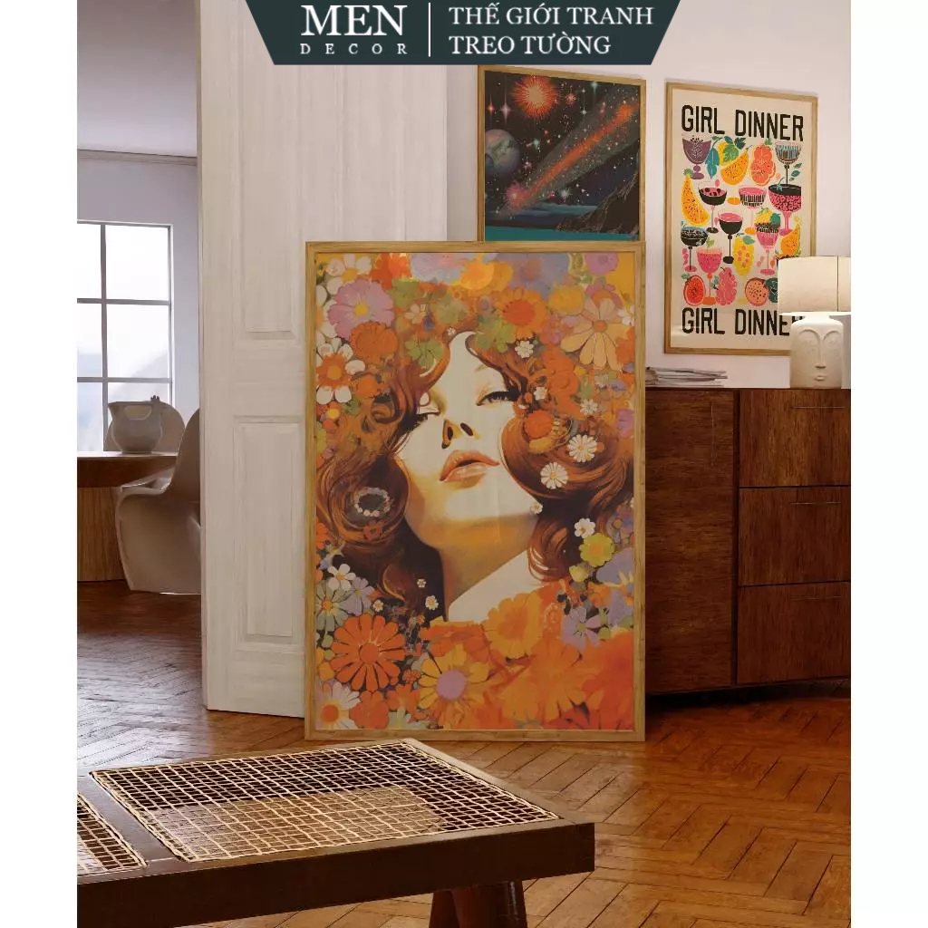 Tranh treo tường, 70s Wall Art, Flower Child Art, 70s Psychedelic, nhận in theo yêu cầu, tặng kèm đi