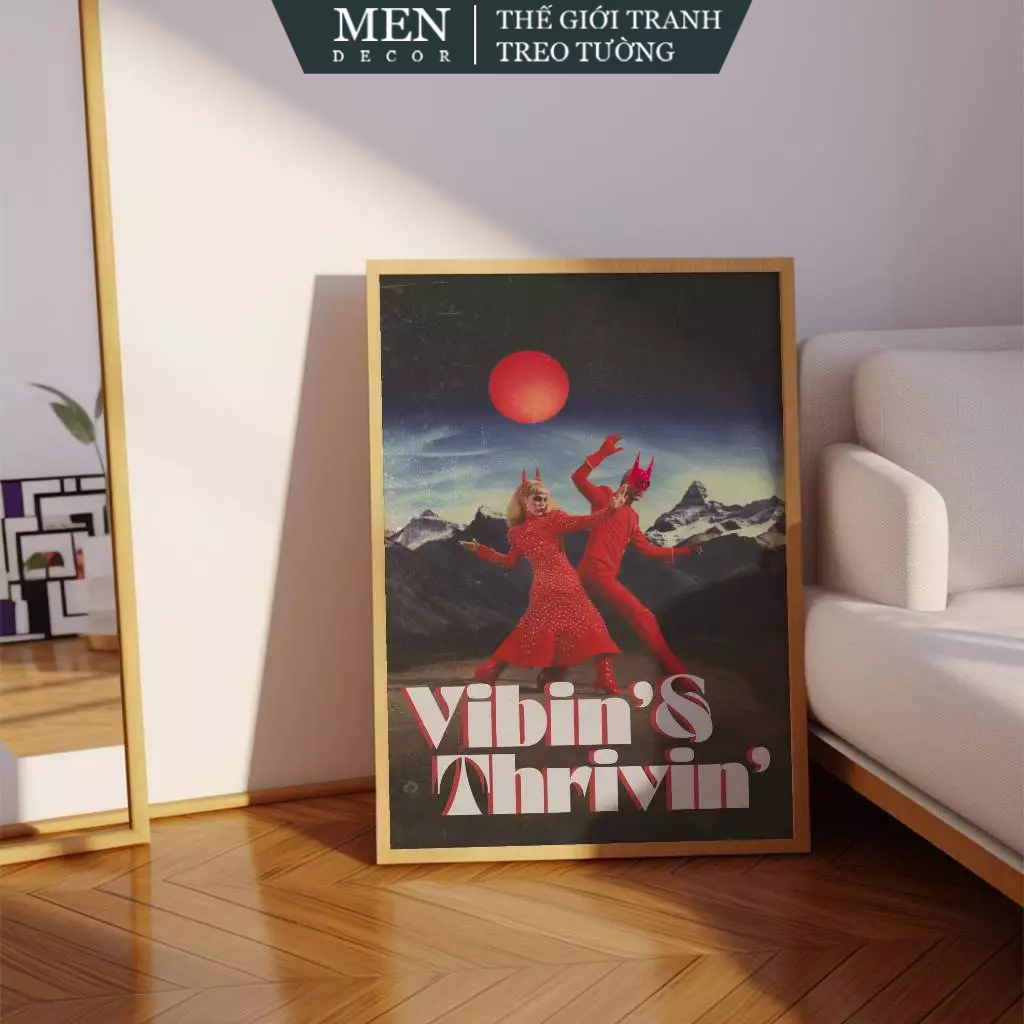 Tranh treo tường, 70s Poster, 70s Decor,  Psychedelic Poster, nhận in theo yêu cầu, tặng kèm đinh tr