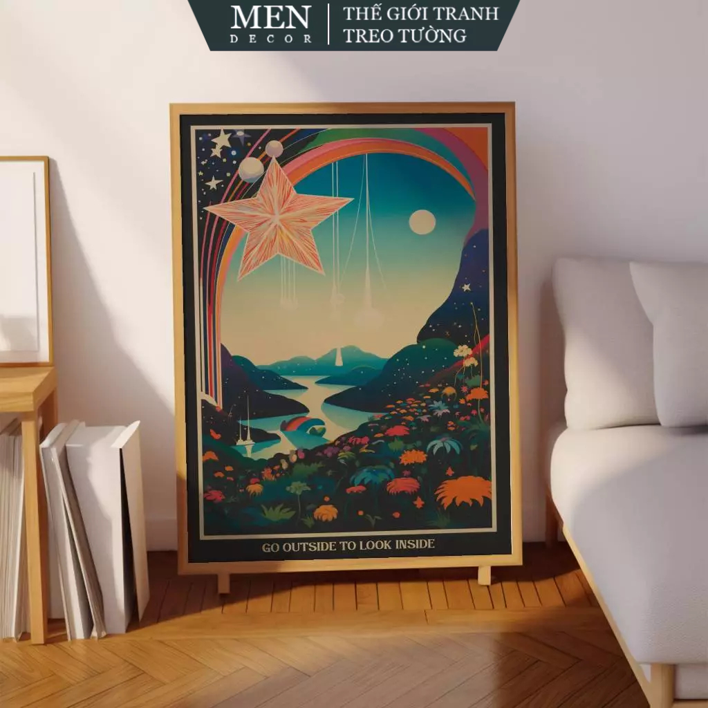 Tranh treo tường, 70s Poster, 70s Bedroom Decor, Hippie 70s Home, nhận in theo yêu cầu, tặng kèm đin