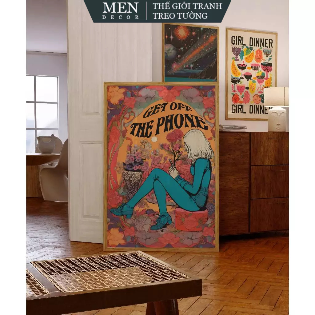 Tranh treo tường, 70s Art, 70s Home Decor, 70s Decor, Retro 70s, nhận in theo yêu cầu, tặng kèm đinh