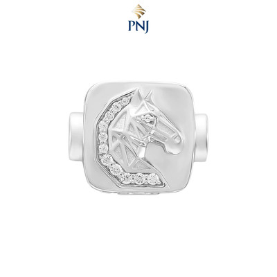 Hạt Charm Nam Bạc đính đá MANCODE by PNJ Uy Mã Kim Lĩnh XMXMW000081