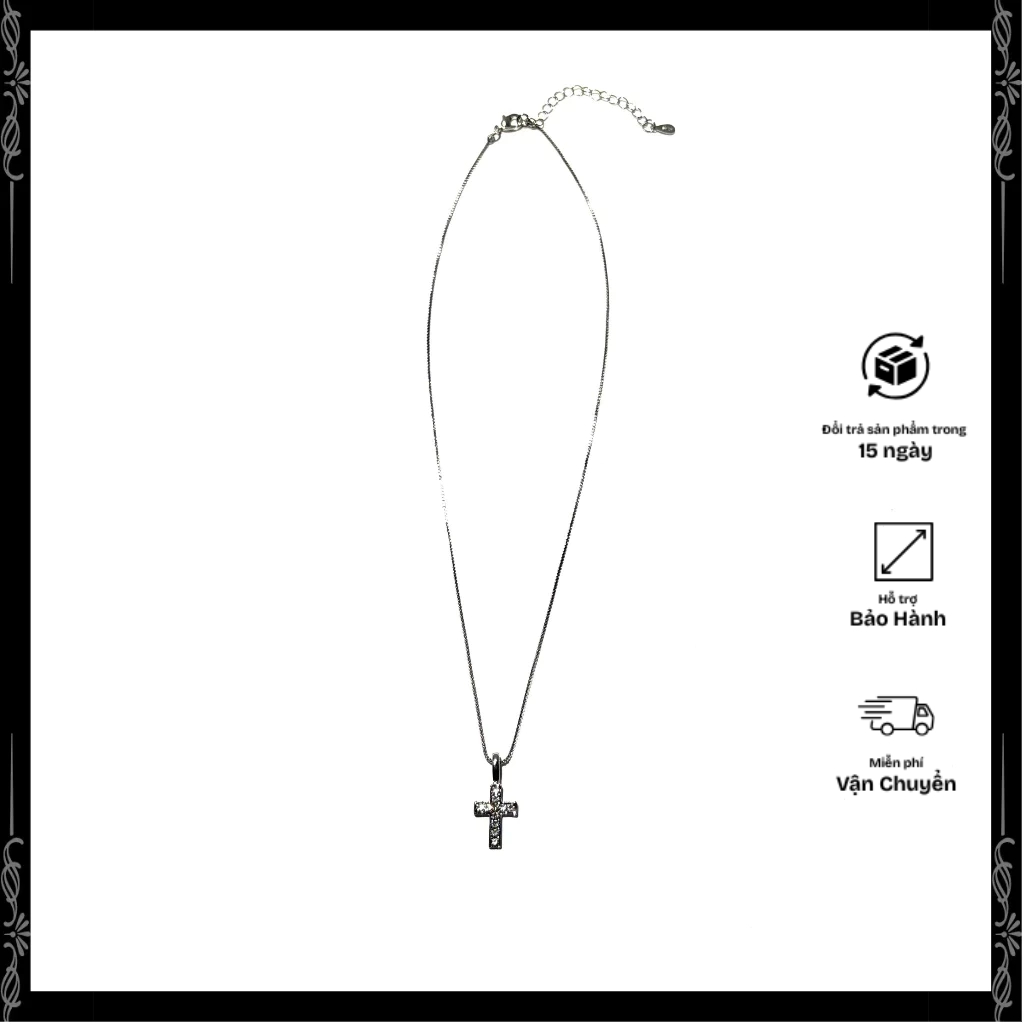 Dây chuyền charm bạc thép không gỉ nam nữ Motal Cross - Access Workshop