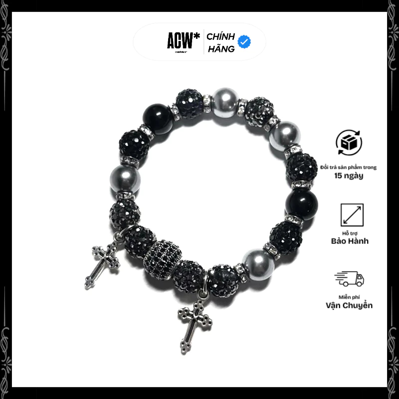 Vòng tay đá nhân tạo mix charm Access Workshop Nam Nữ