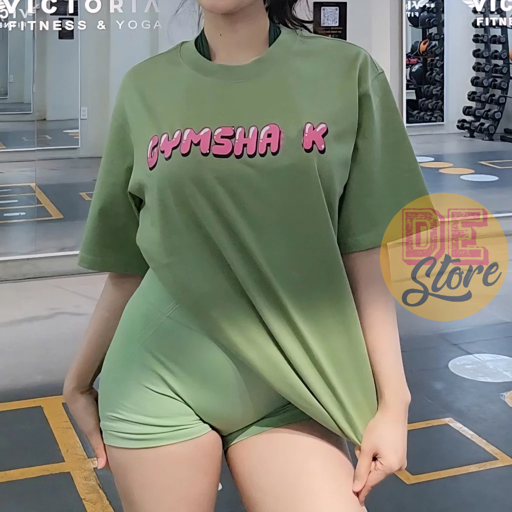 [GS BUBBLE] Áo gymshark nữ dáng rộng thoải mái chất liệu cotton 100% thấm hút mồ hôi