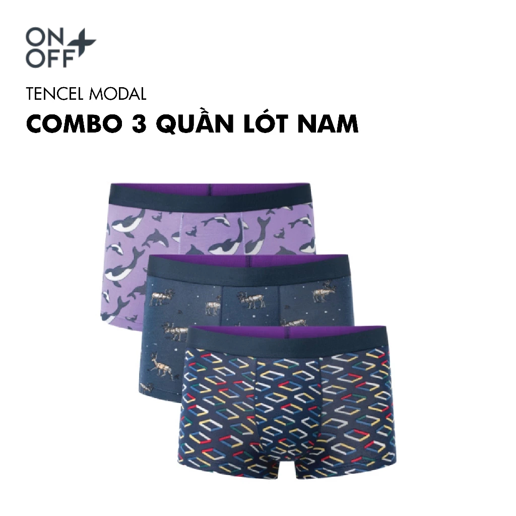 Combo 3 Quần lót nam chất liệu Tencel Modal cao cấp ONOFF - Mix màu ngẫu nhiên