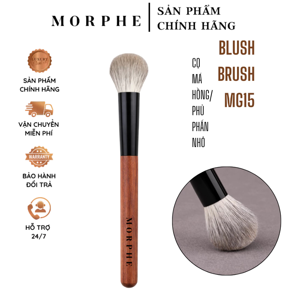 Cọ trang điểm đánh phấn má hồng/ đánh khối sáng - tối MORPHE Blush Brush MG15