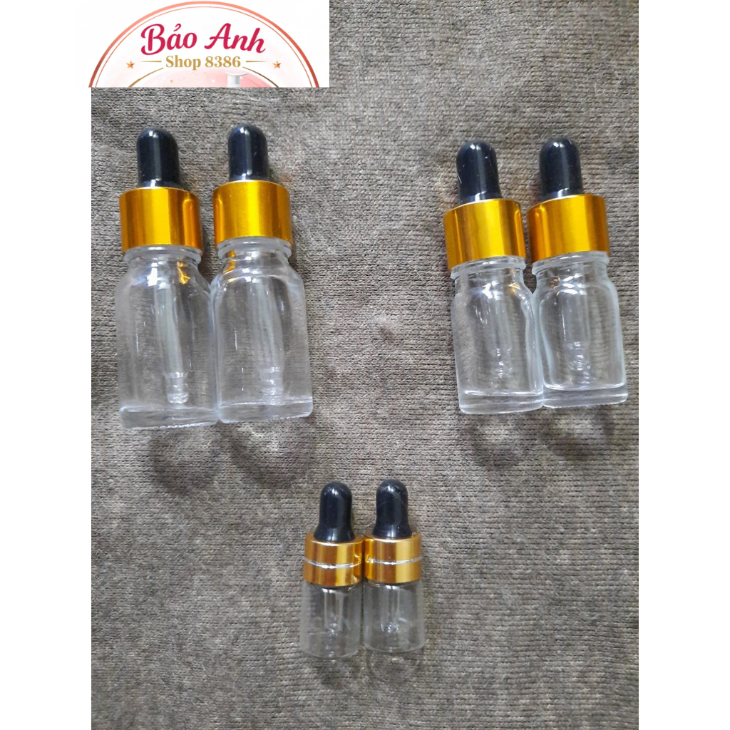 combo 10 Chai  thủy tinh 10ml trắng  dùng để chiết mực ,tê, serum
